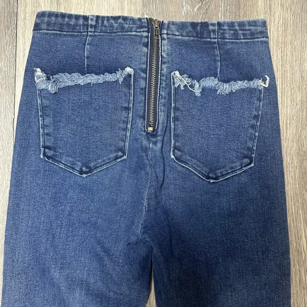 BDG Lace Up High Rise Skinny Jean with Frayed Edges